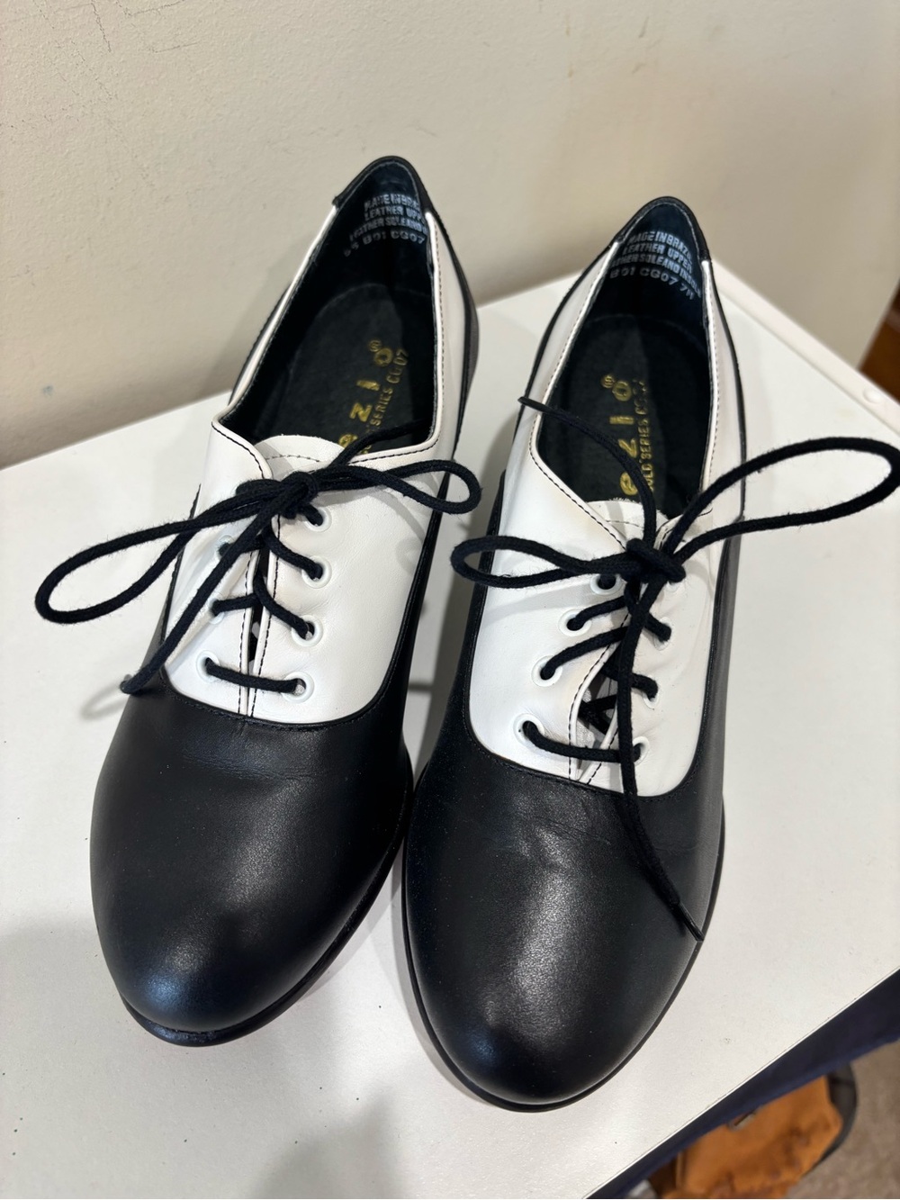 Capezio Classic Two-Tone Black & White Lace-Up Women's Shoes